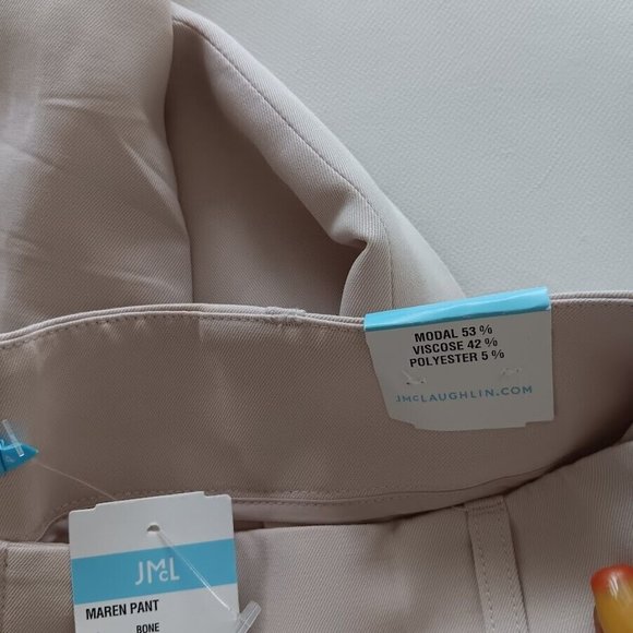 J.McLaughlin Maren Pants size 4 wide leg color BONE SOLID Ins30" NEW! $188 - Picture 9 of 9